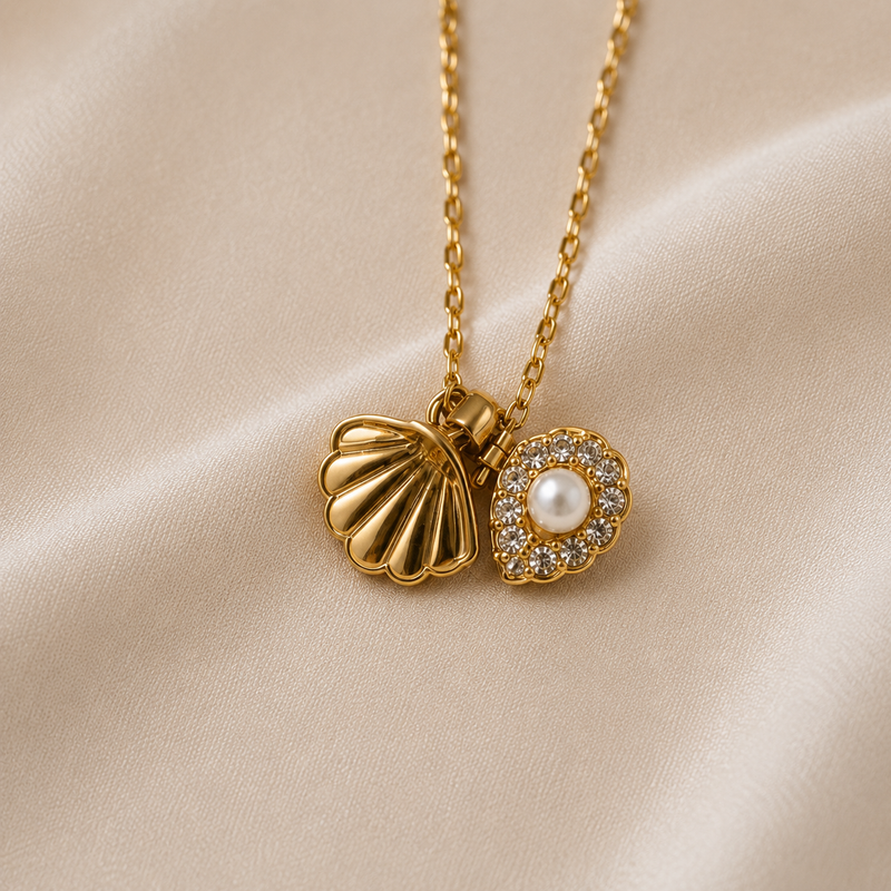 Hidden Pearl Shell Necklace